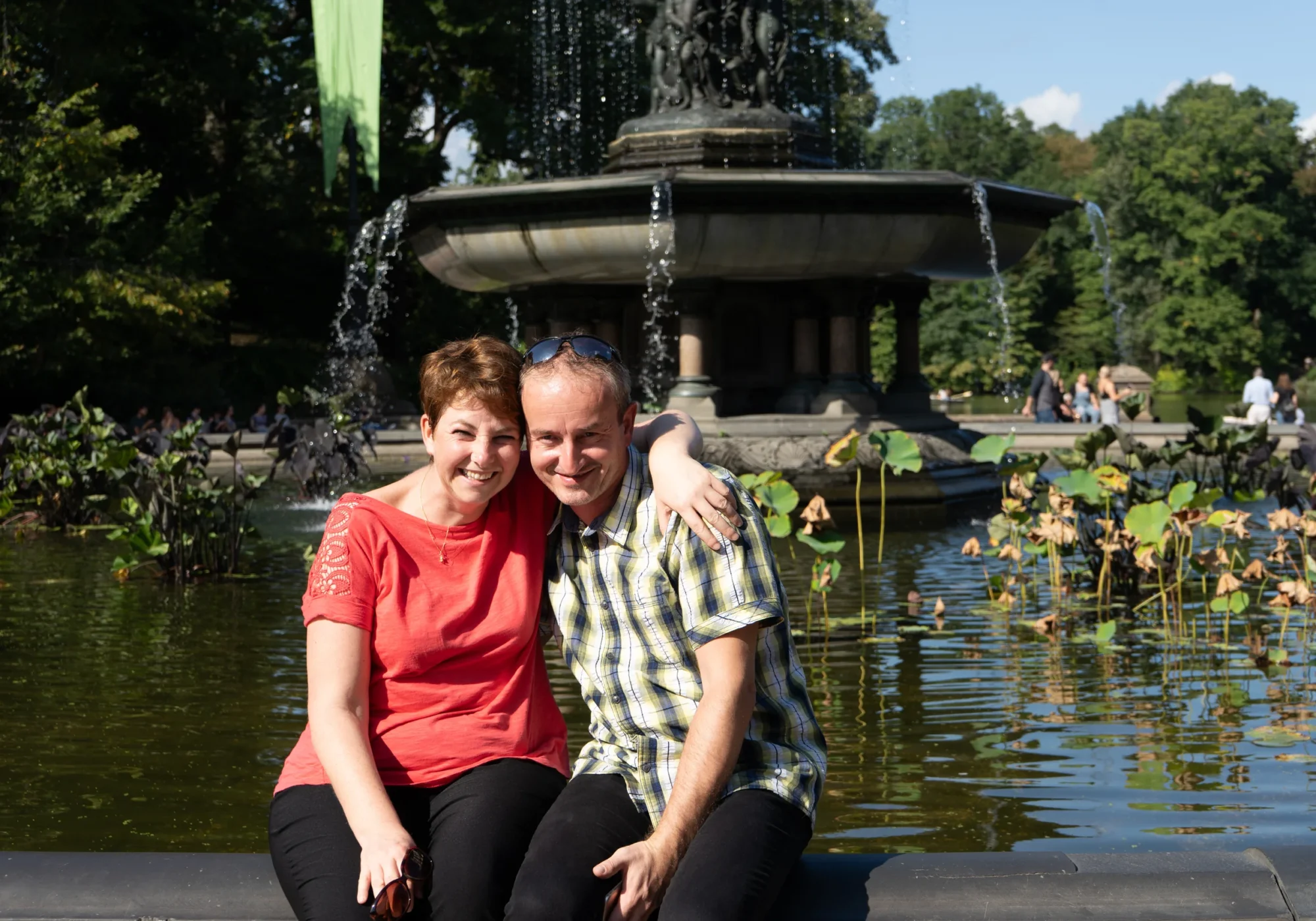 Andrea und ich am Bethesda Fountain im Central Park